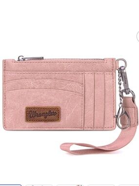 Wrangler Pink RFID Wristlet Card Holder Wallet